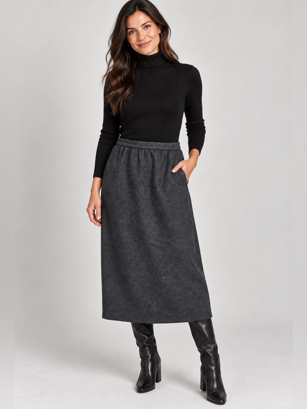 Pendleton vintage sz 16 charcoal grey 100% virgin wool skirt